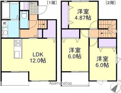 メゾン・ボヌール[3LDK/72.87m2]の間取図