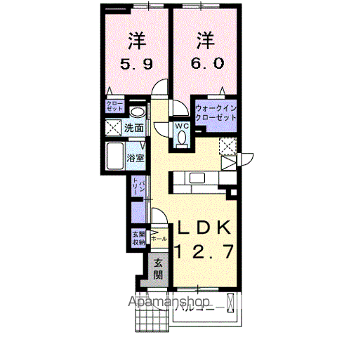 アジュール岩出の間取り写真