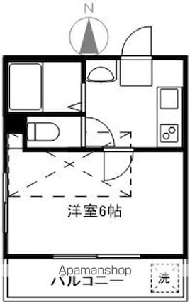 エクセレントフラッツ戸越公園[1K/16.6m2]の間取図
