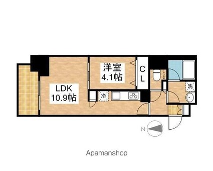 プレサンス広小路通　葵[1LDK/39.68m2]の間取図