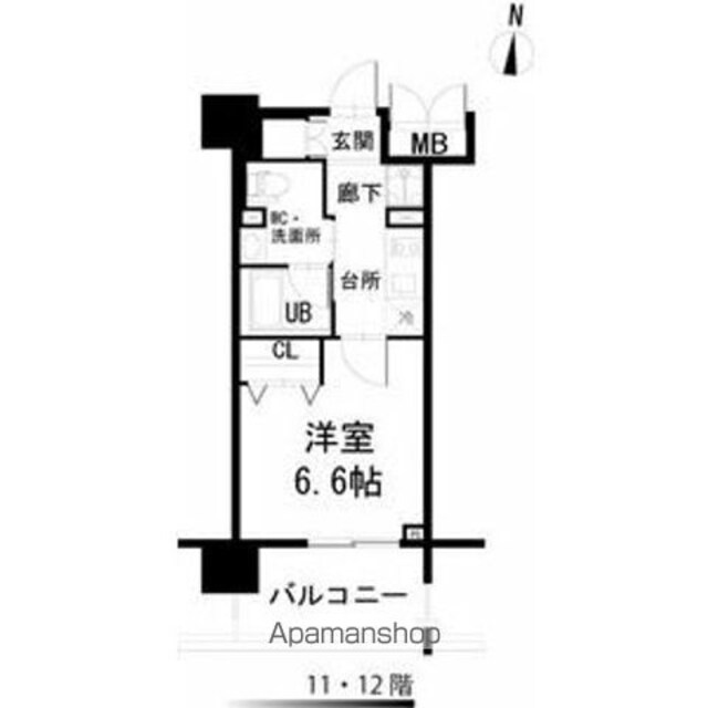 東京都墨田区太平４丁目[1K/24.65m2]の間取図