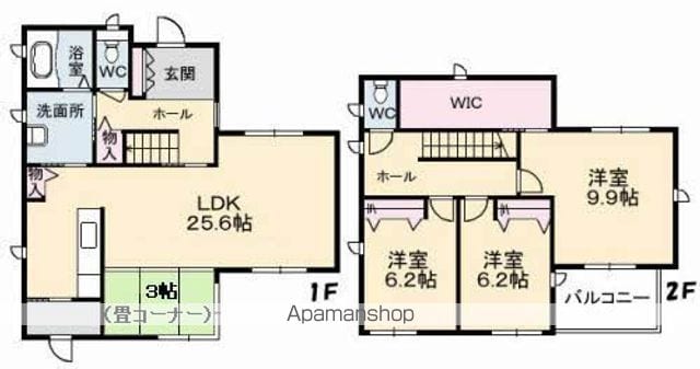 松山市 2階建 築21年の間取り写真