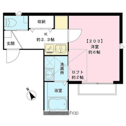 東京都武蔵野市中町１丁目[1K/20m2]の間取図