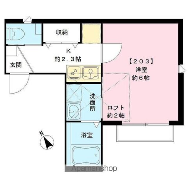 東京都武蔵野市中町１丁目[1K/20m2]の間取図