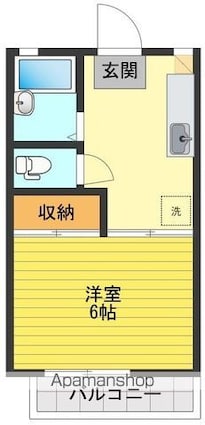 フローラコート[1K/21.21m2]の間取図