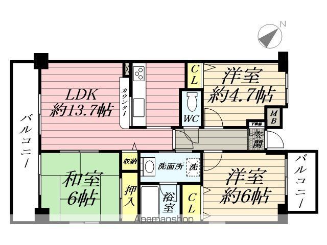 北寺尾大滝マンションの間取り写真