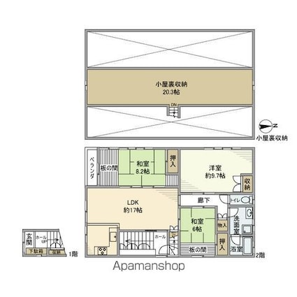 清川戸建[3LDK/98.44m2]の間取図