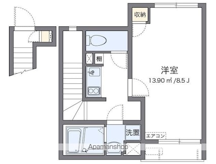 レオネクスト中之郷[1K/29.42m2]の間取図