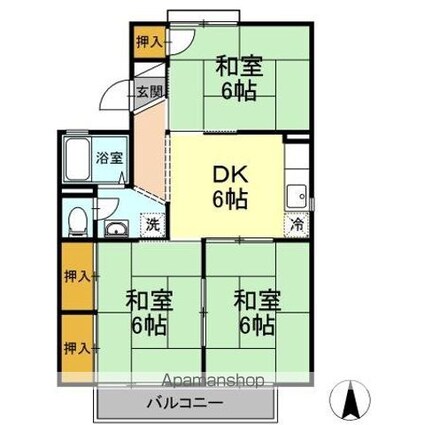エントピア新保　Ａ棟[3DK/52.89m2]の間取図