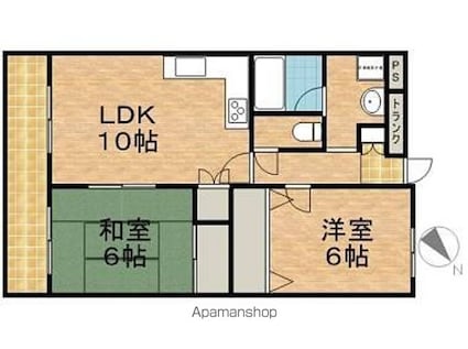 リヴェール・シモ[2LDK/56.34m2]の間取図