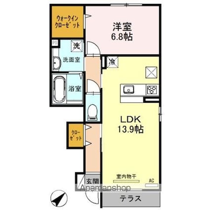 Ｈａｒｍｏｎｙ　Ｍ[1LDK/52.58m2]の間取図