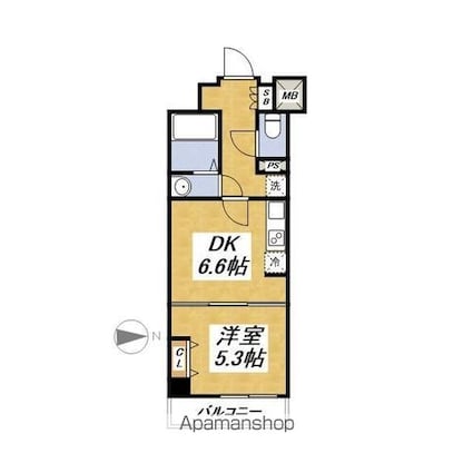 ジェノヴィア練馬春日町スカイガーデン[1DK/30.4m2]の間取図