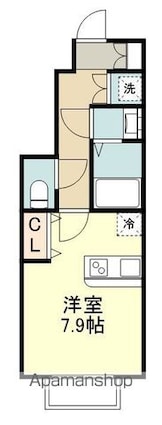 ＦＯＲＩＡ旭ヶ丘フィオーレ[1R/25.35m2]の間取図