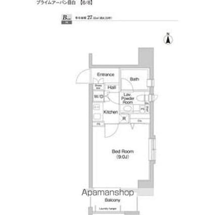 東京都新宿区下落合３丁目[1K/27.55m2]の間取図