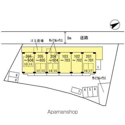 フェリーチェ和泉[3LDK/58m2]の配置図