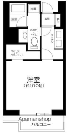 ステーションガーデンタワー[1K/34.42m2]の間取図