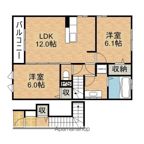 新棒屋第一城北ハイツの間取り写真