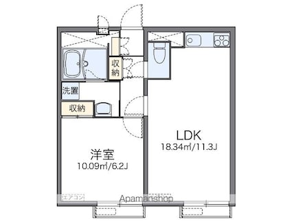 東京都豊島区東池袋２丁目[1LDK/40.57m2]の間取図