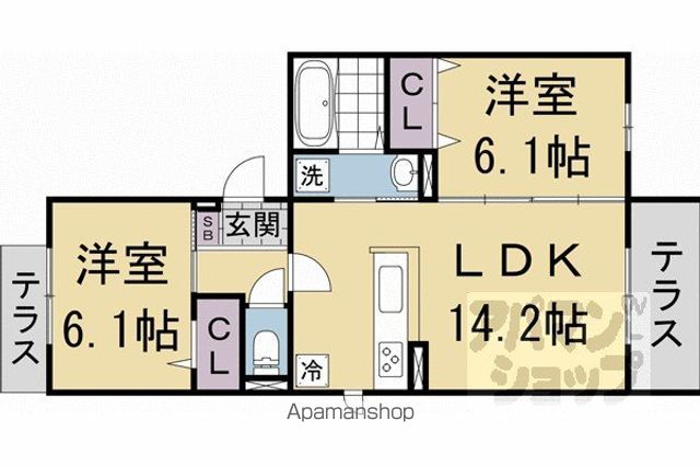 ベルフィールド西京極 東棟の間取り写真