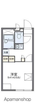 レオパレスエルパセオⅢ[1K/20.28m2]の間取図