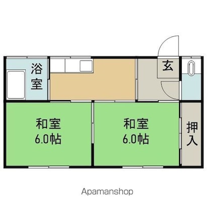 大館コーポ[2K/37.26m2]の間取図