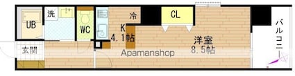 グラビスコート上幟町[1R/34.16m2]の間取図