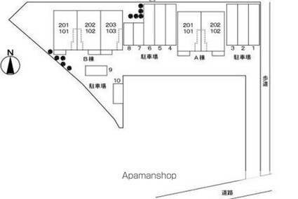 プリムローズⅡ　Ｂ[1LDK/46.49m2]の配置図