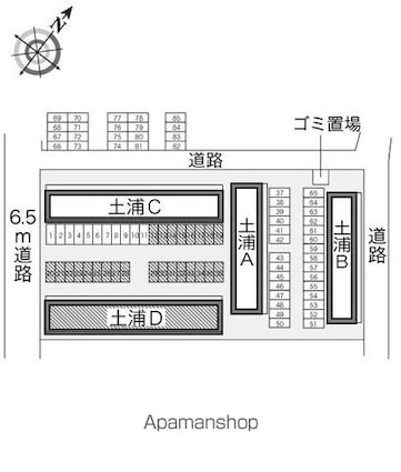 レオパレス土浦Ｄ[1K/23.71m2]の配置図