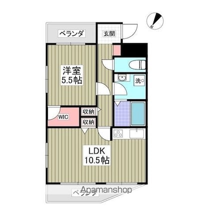 サングレース光ヶ丘[1LDK/42.5m2]の間取図