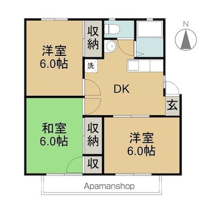 塩入ハイツ[3DK/50.18m2]の間取図