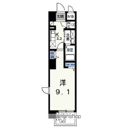 ローズエスペランサ[1K/30.4m2]の間取図