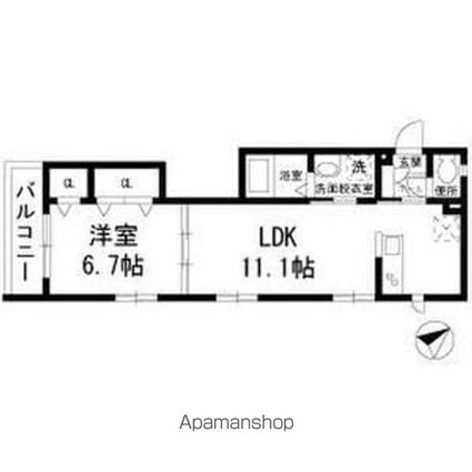 ＡＫコート[1LDK/40.41m2]の間取図