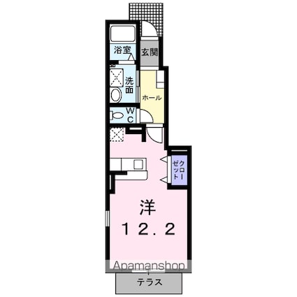 Ｂａｃｈ西多賀[1R/33.15m2]の間取図