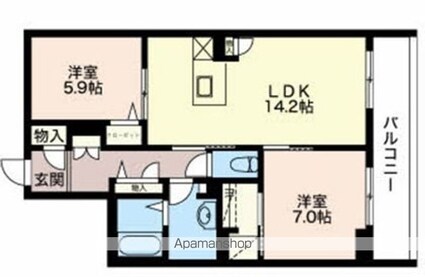 ＭＡＳＴＴＯＷＮ　Ａｓｔｒａｅａ[2LDK/66.75m2]の間取図