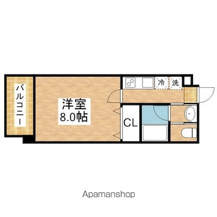 プライマル名古屋吹上[1K/24.59m2]の間取図