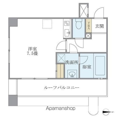 北品川アパートメント[1R/26.17m2]の間取図