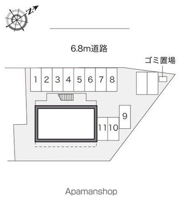 レオパレスラフィネ　丸山[1K/23.18m2]の配置図