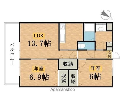 後藤ハイム[2LDK/60.12m2]の間取図