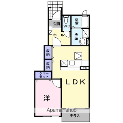 フローレンス御幸Ｃ[1LDK/45.72m2]の間取図