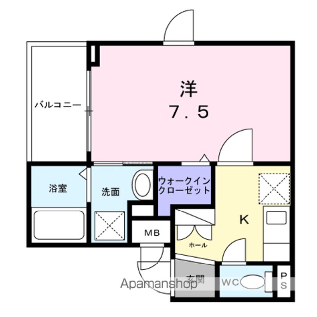 カーサ　ミルテ[1K/26.26m2]の間取図