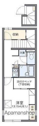 レオパレス蛎瀬Ⅰ[1K/28.02m2]の間取図