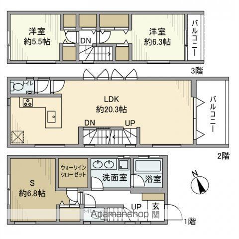 上北沢戸建の間取り