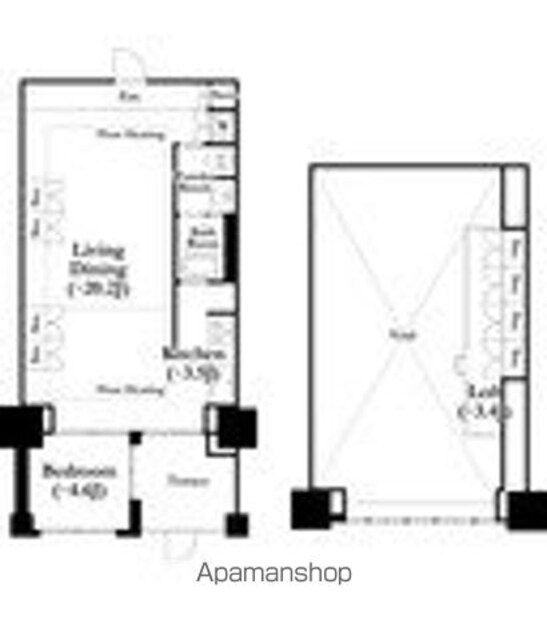 東京都新宿区河田町[1R/63.74m2]の間取図