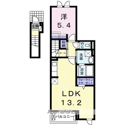 ベル・カーサ[1LDK/49.83m2]の間取図