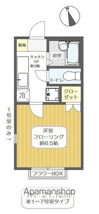 サントリーニⅠ[1K/21.12m2]の間取図