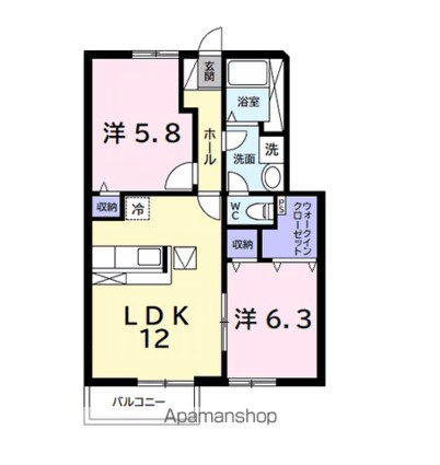グリーンコートＡ[2LDK/56.8m2]の間取図