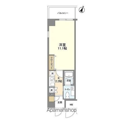 グランハイツ高田馬場[1K/32.77m2]の間取図