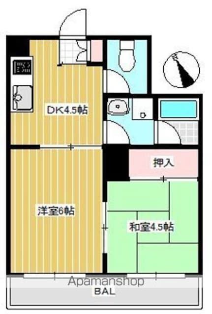 芦花ハウスⅡ[2DK/41.25m2]の間取図