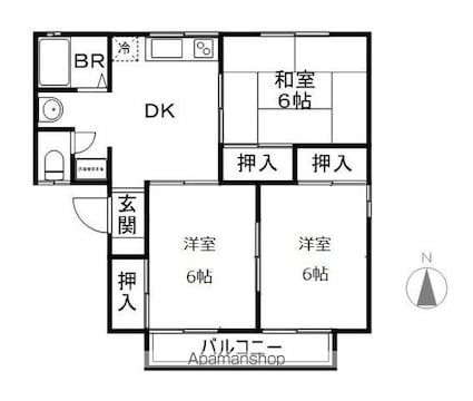 サンヴィレッジ五反田Ｂ棟[3DK/52.99m2]の間取図