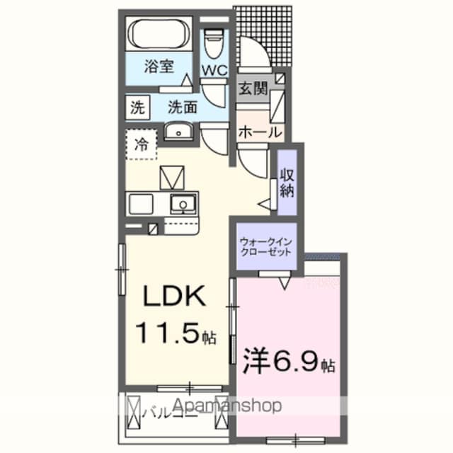 グラースＳＡＭ　Ⅲ[1LDK/44.17m2]の間取図